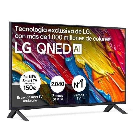 TV LG QNED 43QNED82A6B 43" 4K UltraHD 60Hz Smart TV WebOS HDR10 AirPlay 2 Dolby Digital