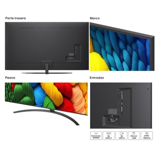 LG NanoCell 86NANO81A6A Smart TV 4K Ultra HD da 86 pollici con processore cloud per giochi α7 Gen8