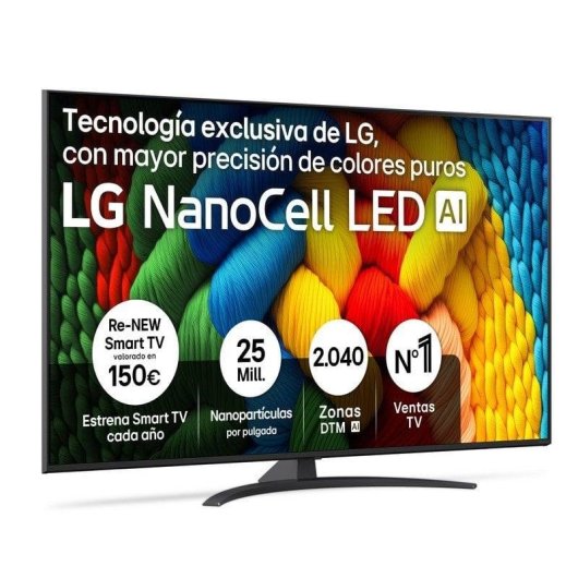 TV LG NanoCell 65NANO81A6A 65" 4K UltraHD 60Hz Smart TV WebOS HDR10 Pro Magic Remote