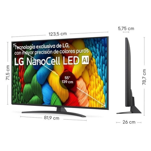 LG NanoCell AI 55NANO81A6A 55? 4K NanoCell Smart TV webOS Direct-LED HDR Reacondicionado