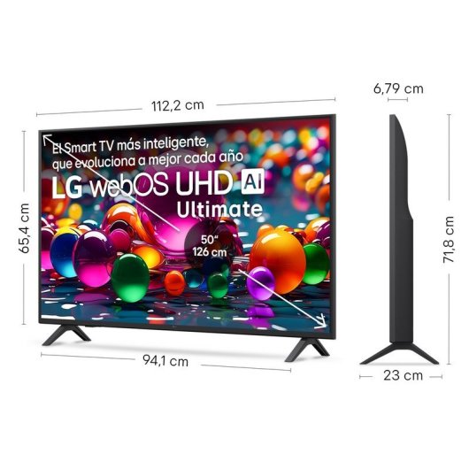 LG LED 50UA75006LA Smart TV Ultra HD 4K da 50 pollici AI HDR10 senza cornice AirPlay 2 Bluetooth