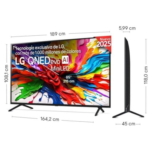 LG QNED evo MiniLED AI 85QNED92A6A 86" 4K UltraHD 120Hz Smart TV WebOS HDR10 Dolby Vision FreeSync