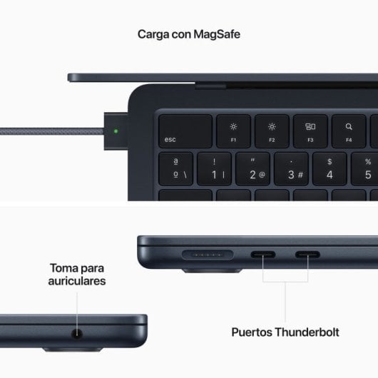 Replay Apple MacBook Air Apple M2 8 Núcleos/16GB/256GB SSD/GPU 8 Núcleos/13.6" Midnight Refurbished