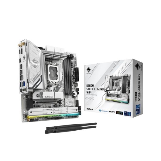 Carte mère Asrock B860 LGA 1851 Micro ATX B860M Steel Legend WiFi 6E DDR5 256 Go PCIe 2.5G LAN