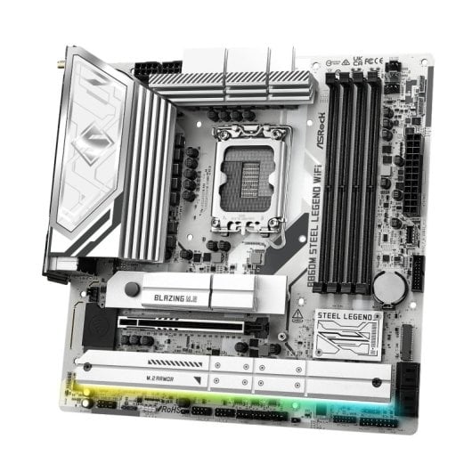 Carte mère Asrock B860 LGA 1851 Micro ATX B860M Steel Legend WiFi 6E DDR5 256 Go PCIe 2.5G LAN