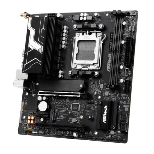 Placa mãe ASRock B860 Micro ATX LGA 1851 B860M-X WiFi DDR4 USB 3.2 SATA PCIe WiFi