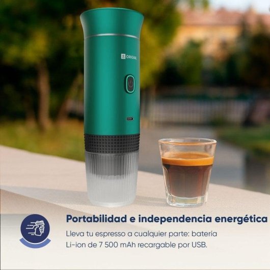 Máquina de café expresso portátil Origial BARISTAWAY 70ml 20 Bares verde
