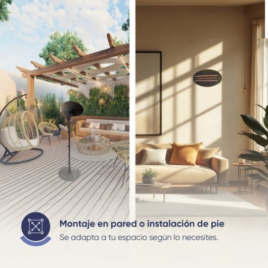 Aquecedor de quartzo original STAND RADIANCE 2000W, para uso interior e exterior, de chão.