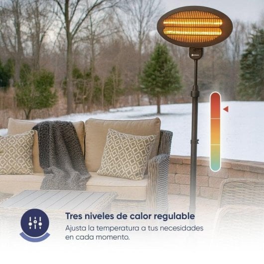 Estufa Elétrico de Quartzo Origial STAND RADIANCE 2000W para Interior e Exterior com Proteção IPX4