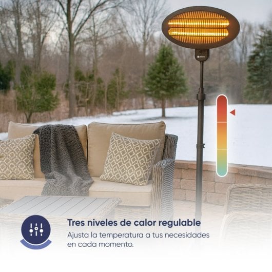 Aquecedor de quartzo original STAND RADIANCE 2000W, para uso interior e exterior, de chão.