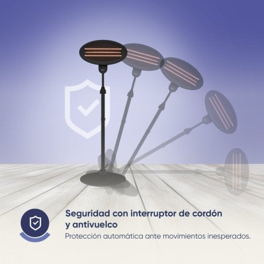 Aquecedor de quartzo original STAND RADIANCE 2000W, para uso interior e exterior, de chão.