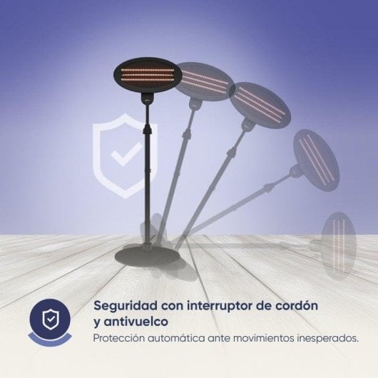 Estufa Elétrico de Quartzo Origial STAND RADIANCE 2000W para Interior e Exterior com Proteção IPX4