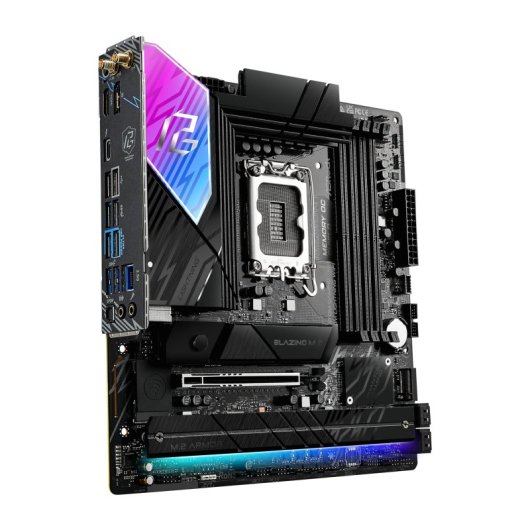 Placa mãe ASRock B860M Micro ATX LGA 1851 Phantom Gaming Lightning WiFi DDR4 M.2 PCIe LAN Gigabit