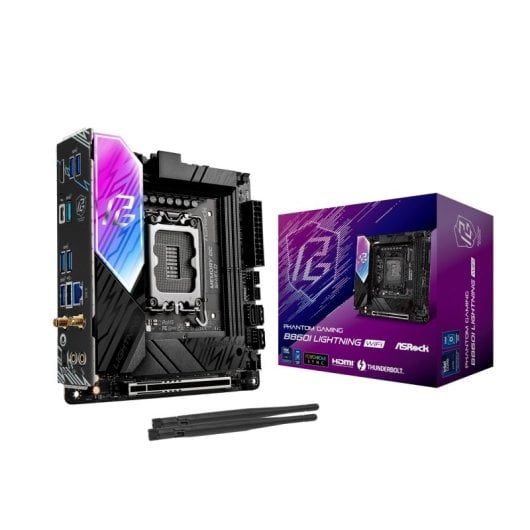 Placa mãe Asrock B860 Mini ITX LGA 1851 Phantom Gaming Lightning WiFi DDR4 HDMI USB 3.2