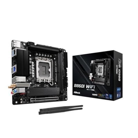 Carte mère ASRock B860I LGA1851 Mini-ITX B860I WiFi DDR5 M.2 WiFi 6E Ethernet 2,5 Gb