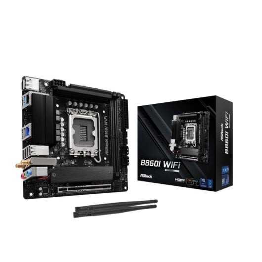 Carte mère ASRock B860I LGA1851 Mini-ITX B860I WiFi DDR5 M.2 WiFi 6E Ethernet 2,5 Gb