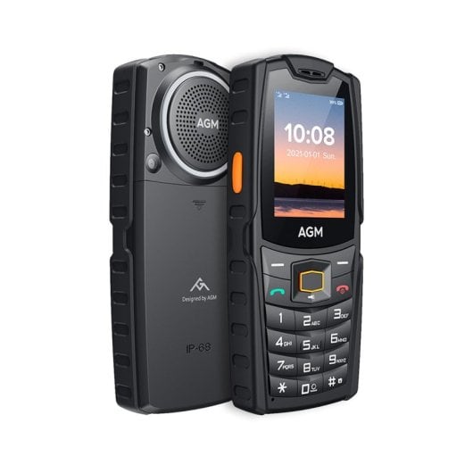 AGM M6 SE Dual-SIM-Handy, Schwarz/Orange, 128 MB, 48 MB RAM, IP68, Lautsprecher 109 dB, USB-C