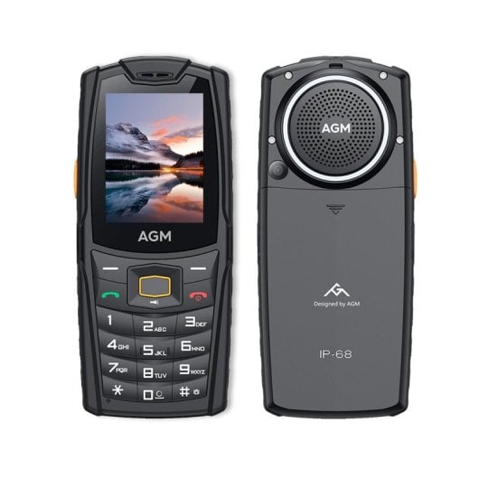 AGM M6 SE Dual-SIM-Handy, Schwarz/Orange, 128 MB, 48 MB RAM, IP68, Lautsprecher 109 dB, USB-C