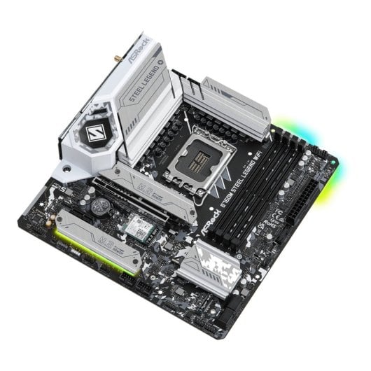 Placa mãe Asrock Intel B760 LGA 1700 Micro ATX DDR5 WiFi 6E Bluetooth 5.3 RGB