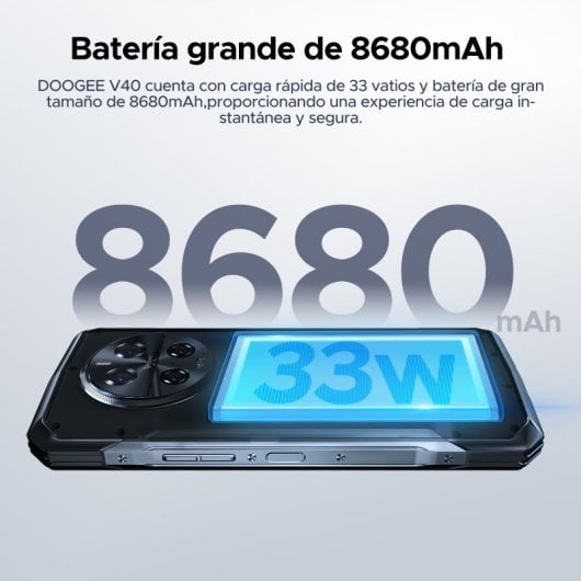Smartphone Doogee V40 32GB RAM 512GB 5G Pantalla 120Hz Batería 8680mAh NFC WiFi 6E IP68