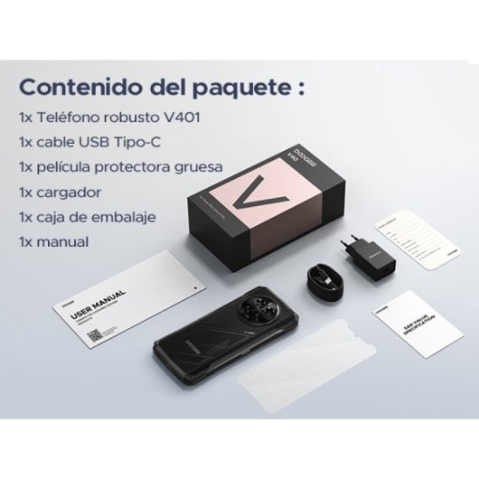 Smartphone Doogee V40 32GB RAM 512GB 5G Pantalla 120Hz Batería 8680mAh NFC WiFi 6E IP68