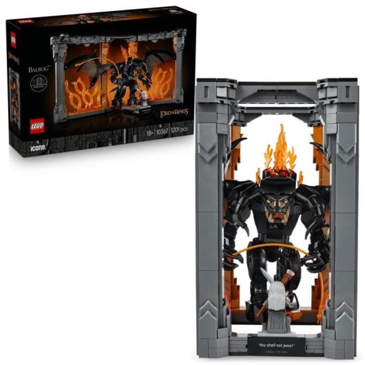 Set LEGO Icons Rincón entre Libros El Señor de los Anillos Balrog 1201 piezas Adultos