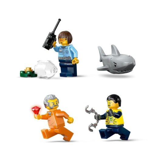 Lego City 60456 Polizeiboot-Verfolgungsjagd, Bauset, 264 Teile, schwimmend