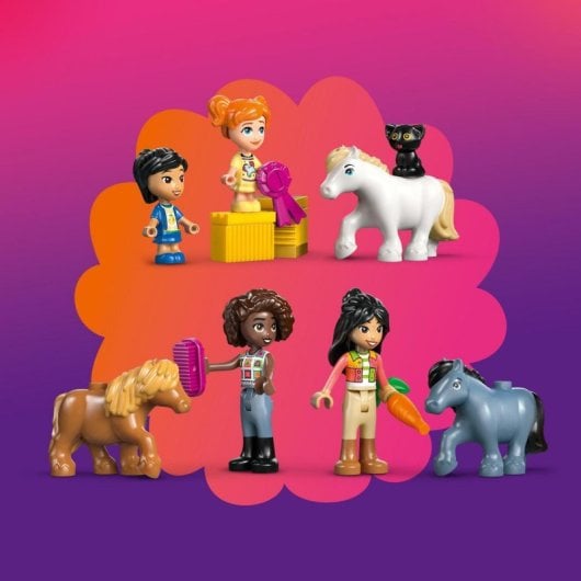 Conjunto de construção Lego Friends 42654 Pony Ranch e Stable, 727 peças, carruagem funcional e elevador