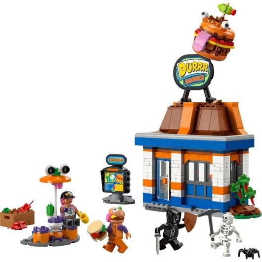 Conjunto de construção de restaurante de hambúrgueres Lego Fortnite com 546 peças e mais de 10 skins bónus modulares