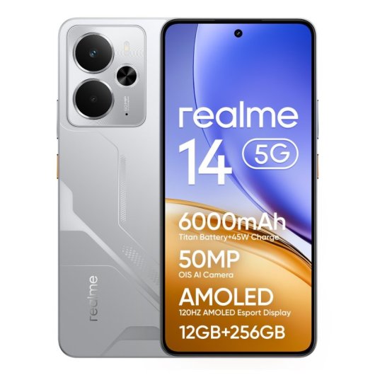 Smartphone realme 14 12GB 256GB 5G AMOLED 6000mAh Mecha Silver