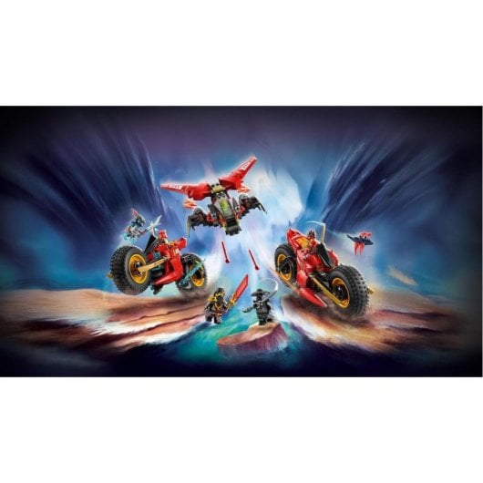 Conjunto de Veículos de Batalha Ninja 3 em 1 LEGO Ninjago 71844 com 561 Peças e 6 Minifiguras