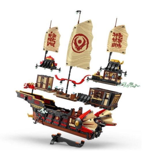 Conjunto LEGO Ninjago Temple Bounty 71848 com 2387 peças e 6 minifiguras para exposição