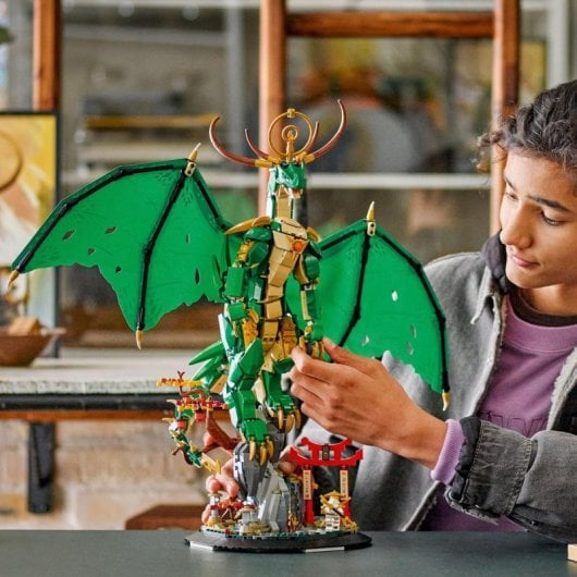 LEGO NINJAGO Ensemble Dragon Gardien 71847 1650 pièces, articulé, Maître Wu, à exposer