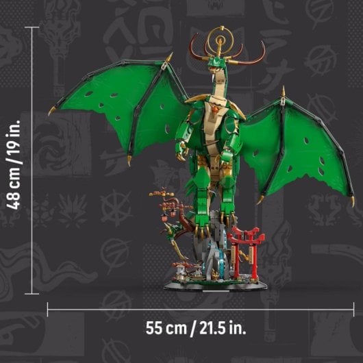 LEGO NINJAGO Ensemble Dragon Gardien 71847 1650 pièces, articulé, Maître Wu, à exposer