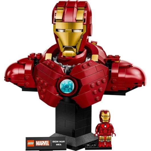 Busto di Iron Man MK4 Lego 76327 436 pezzi base espositiva minifigure adulti Marvel