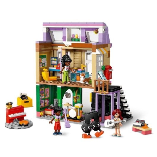 Conjunto de Loja de Música e Apartamento LEGO Friends 42653 483 Peças Acessórios Musicais