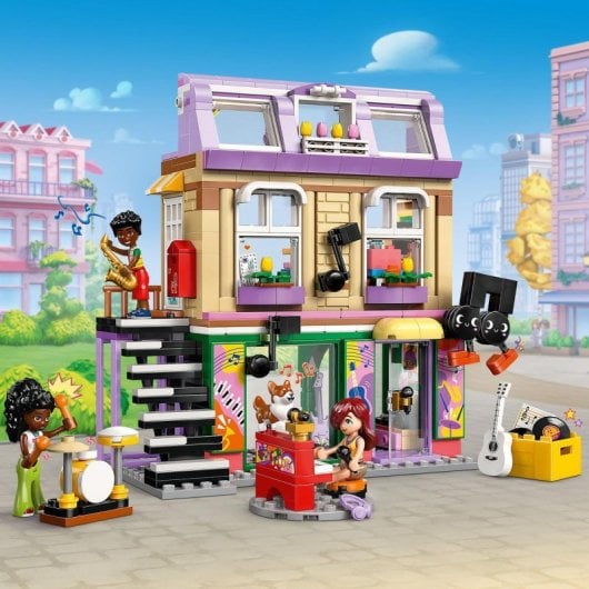 Conjunto de Loja de Música e Apartamento LEGO Friends 42653 483 Peças Acessórios Musicais