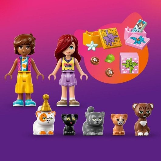 Lego Friends 42666 Ensemble de construction 321 pièces Cabane féline dans l'arbre Mini-poupées Chats Fête d'anniversaire