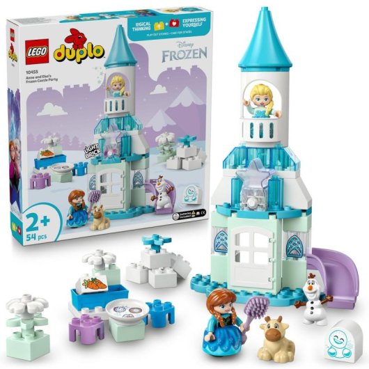 Juguete LEGO DUPLO Disney Frozen 10455 Fiesta en el Castillo de Anna y Elsa 54 piezas, luz y accesorios