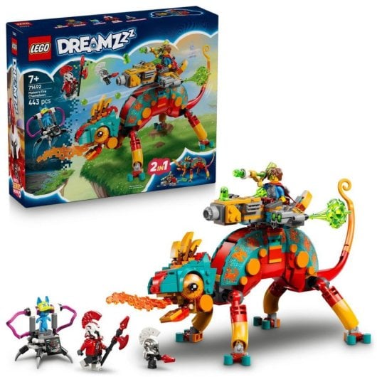 Lego DREAMZzz 71492 Conjunto de Construção Camaleão Flamejante Articulado de Mateo 443 peças