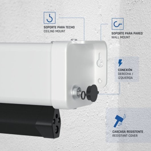 Pantalla proyector eléctrica iggual tensionada 92? 16:9 motorizada 203x114cm mando a distancia