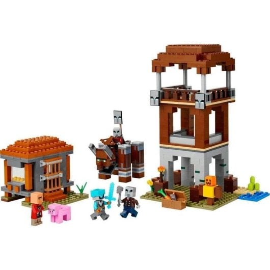 LEGO Minecraft 21278 Il Posto Avanzato dei Saccheggiatori e il Devastatore 665 pezzi