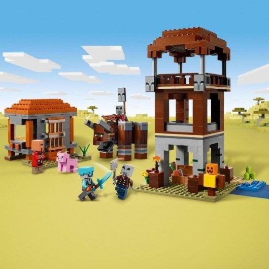 LEGO Minecraft 21278 Il Posto Avanzato dei Saccheggiatori e il Devastatore 665 pezzi