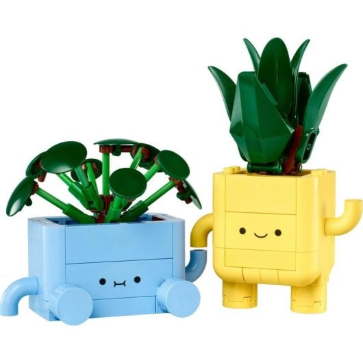 LEGO Botanicals 10349 Happy Plants Bauset – 217 Teile mit austauschbaren Gesichtstöpfen