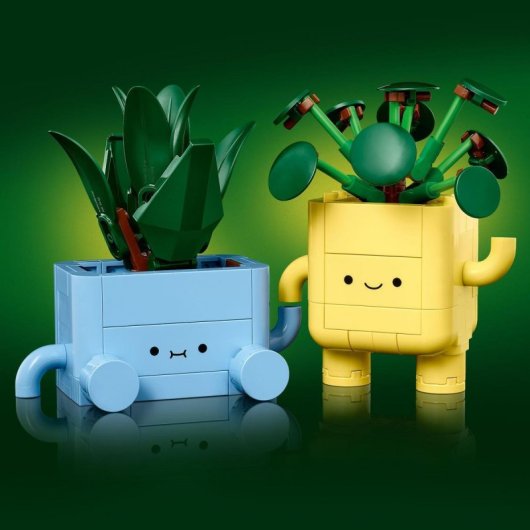 LEGO Botanicals 10349 Happy Plants Bauset – 217 Teile mit austauschbaren Gesichtstöpfen
