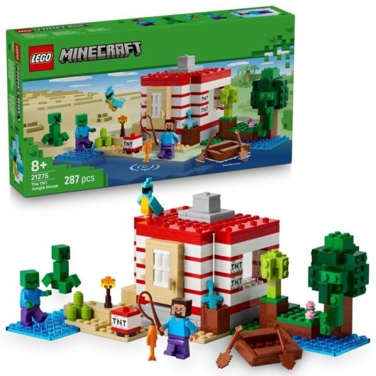Set LEGO Minecraft La Casa-Dinamita de la Selva 21275 287 piezas Explosión Interactiva