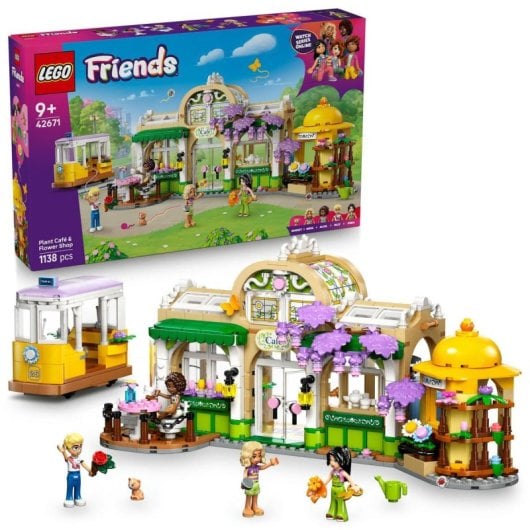 Conjunto de Construção LEGO Friends 42671 Café Botânico com 1.138 Peças, Florista e Eléctrico