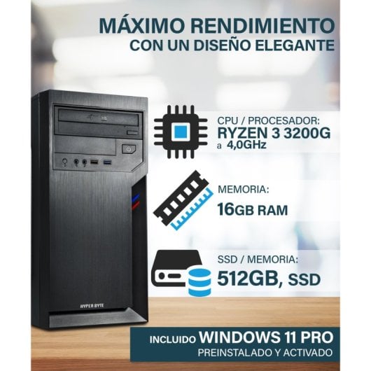 Hyper Byte Multimedia-Desktop-PC i7 32GB 1TB SSD Windows 11 Pro USB-C WLAN