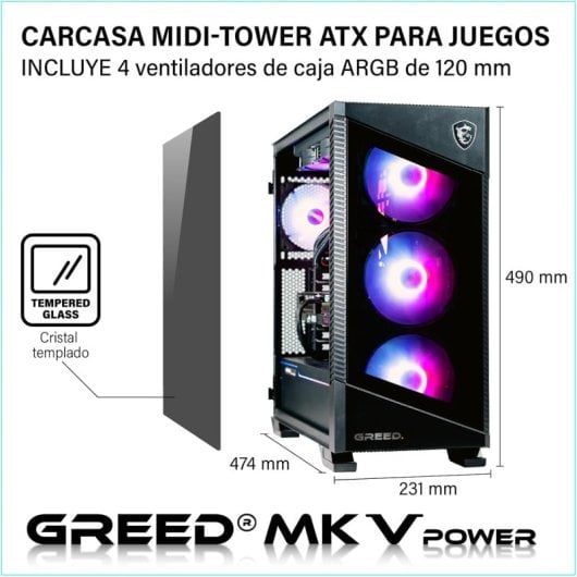 GREED MK5 Power Ryzen 5 9600X 32 GB 1 TB SSD RTX 5070 Ti Windows 11 Pro Desktop-Computer