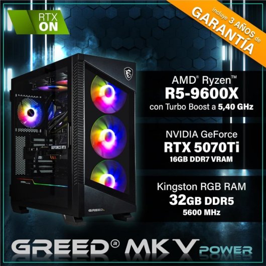 GREED MK5 Power Ryzen 5 9600X 32 GB 1 TB SSD RTX 5070 Ti Windows 11 Pro Desktop-Computer